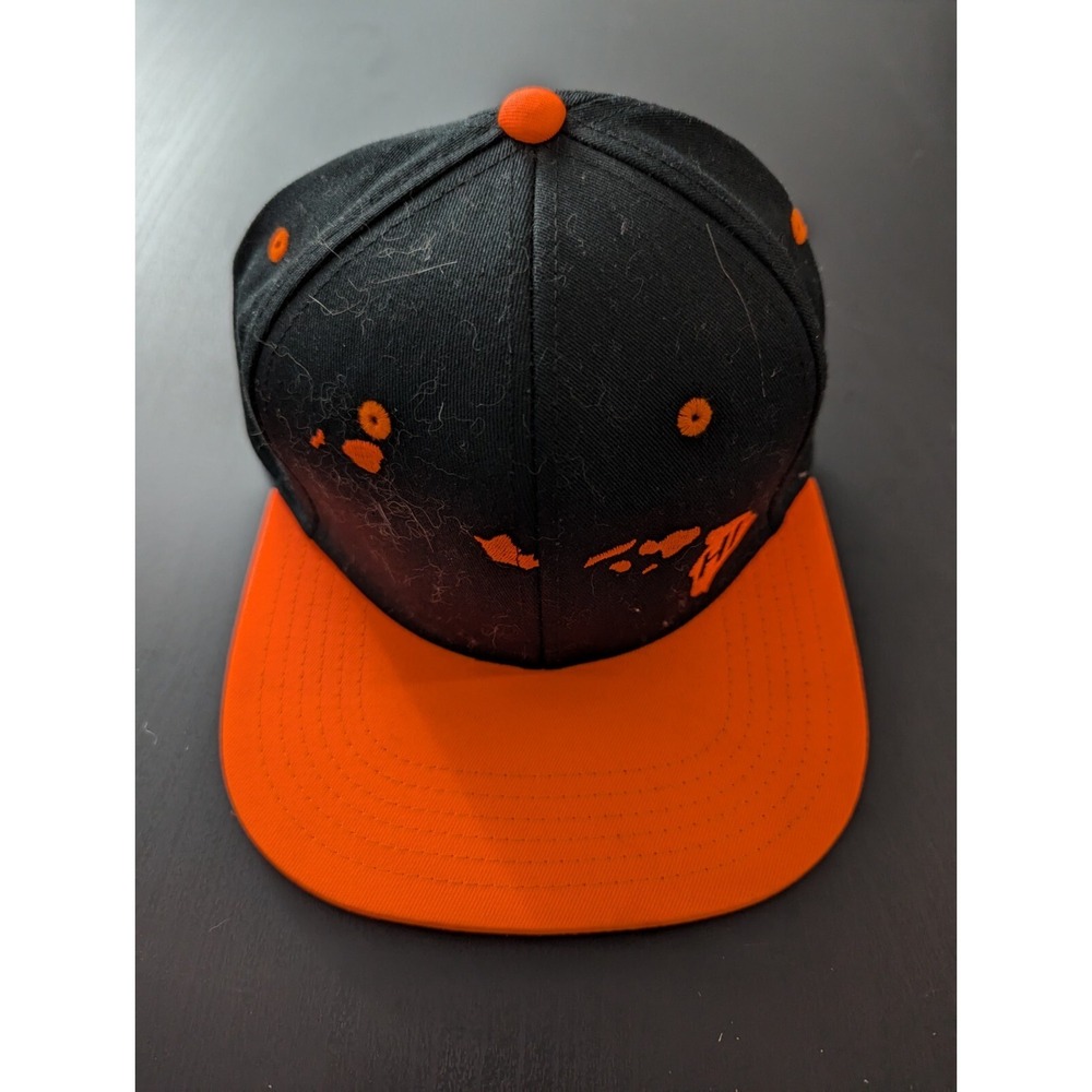 Hawaii HI Aloha Hawaii StrapBack Hat Cap Orange Black
